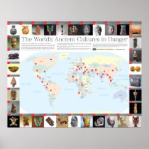 De oude Culturen van de Wereld in de kaart van het Afdruk