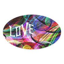 De ovale Sticker van de Plons van de Regenboog van