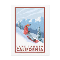 De Scène van Snowboarder - Meer Tahoe, Californië