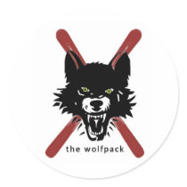 De ski/de helmstickers van Wolfpack