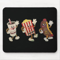 De snacktrio van het theater mousepad