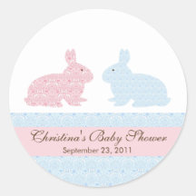 De Sticker van het Baby shower van het Konijn van 