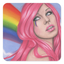 De Stickers van het Meisje van de regenboog
