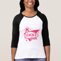 De T-shirt van de leraar - Retro Roze Teken