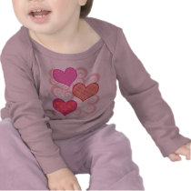 De T-shirts van de Harten van de Plaid van Swirly 
