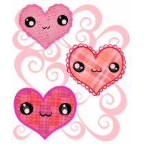 De T-shirts van de Harten van Kawaii van de Plaid 