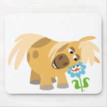De tedere Poney en Bloem Mousepad van de Cartoon