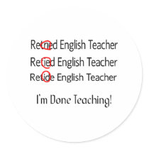 De teruggetrokken Engelse Giften van de Leraar Ronde Sticker