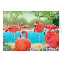 De tropische Kaart van Flamingo's