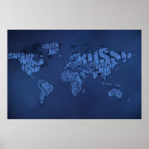 De typografische (Donkere) Kaart van de Wereld