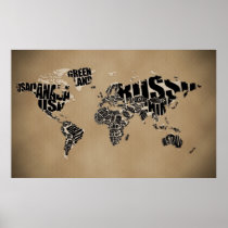 De typografische Kaart van de Wereld