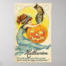 De vintage Kaart van de Spiegel van Halloween