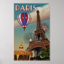 De vintage Toren van Eiffel Poster