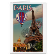 De vintage Toren van Eiffel Wenskaart