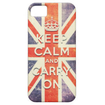 De vintage vlag van Union Jack houdt kalm en draag Case-Mate iPhone 5 Hoesjes