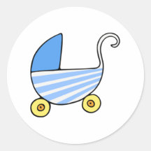 De Wandelwagen van het Baby van de jongen Ronde Sticker