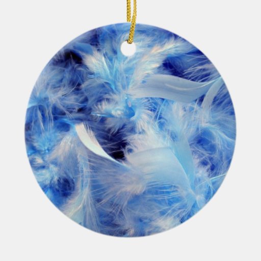 De zachte Blauwe Boa van de Veer Kerstboom Ornamenten Zazzle