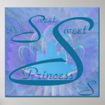De zoete Affiche van Zestien Prinses - pas aan Print
