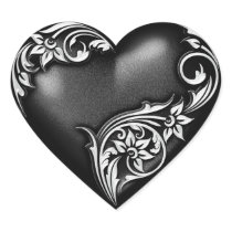 De Zwarte van de Rol van het hart Sticker