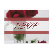 Donkerrode Rozen in Glas 1 Huwelijk RSVP