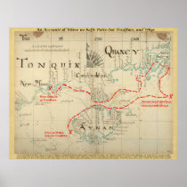 Een authentieke Kaart van 1690 Piraat (met versier
