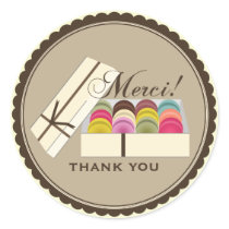 Één Dozijn Franse Macarons Merci dankt u Stickers