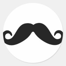 een enkel snorsticker