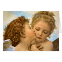 Eerste Kus door Bouguereau, Vintage Victorian Ange Kaarten