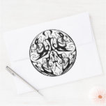 Elegance Tribal Tattoo Digital Collage Round Stickers