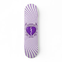 Gebroken Hart & StammenKunstwerk: Paars: Skateboar