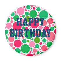 Gelukkige Verjaardag op de Roze & Groene Magneet v