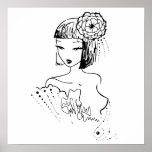 Gevoelig - de Illustratie van de Mode van de Inkt