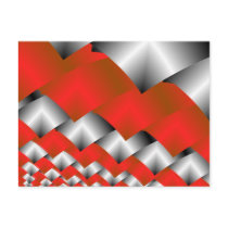 Geweven Zilveren en Rood Fractal Art.