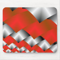 Geweven Zilveren en Rood Fractal Art.