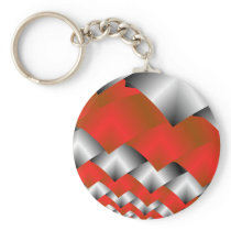 Geweven Zilveren en Rood Fractal Art.