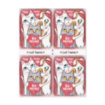 Grappige & Leuke Kat 4 de Vlakke Kaarten van Valen Wens Kaarten