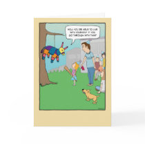 Grappige verjaardagskaart: Meisje versus Pinata