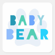 Het baby draagt - blauw vierkante stickers