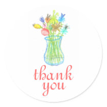 Het bloemen stilleven dankt u sticker