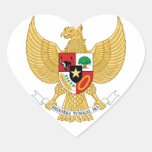 het embleem van Indonesië Hart Stickers
