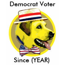 Het gele Overhemd van de Democraat van de Hond
