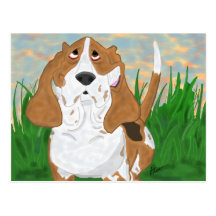 Het gelukkige Briefkaart van Basset Hound Wens Kaarten