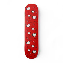 Het gespikkelde rode Skateboard van Harten