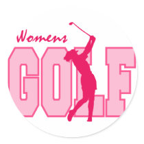 Het Golf van roze Vrouwen Stickers