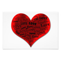 Het Hart van de liefde in Rood Fotoprints