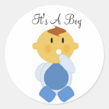 Het is een Jongen (3) Ronde Sticker