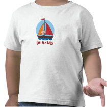 Het jonge geitje van de zeeman op een jachtT-shirt