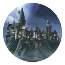 Het Kasteel van Hogwarts bij Nacht Ronde Sticker