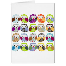 Het kleurrijke Patroon van de Uil Kaarten