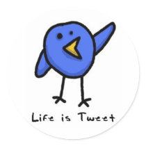 Het "leven is tjirpt" de Sticker van de Vogel van 